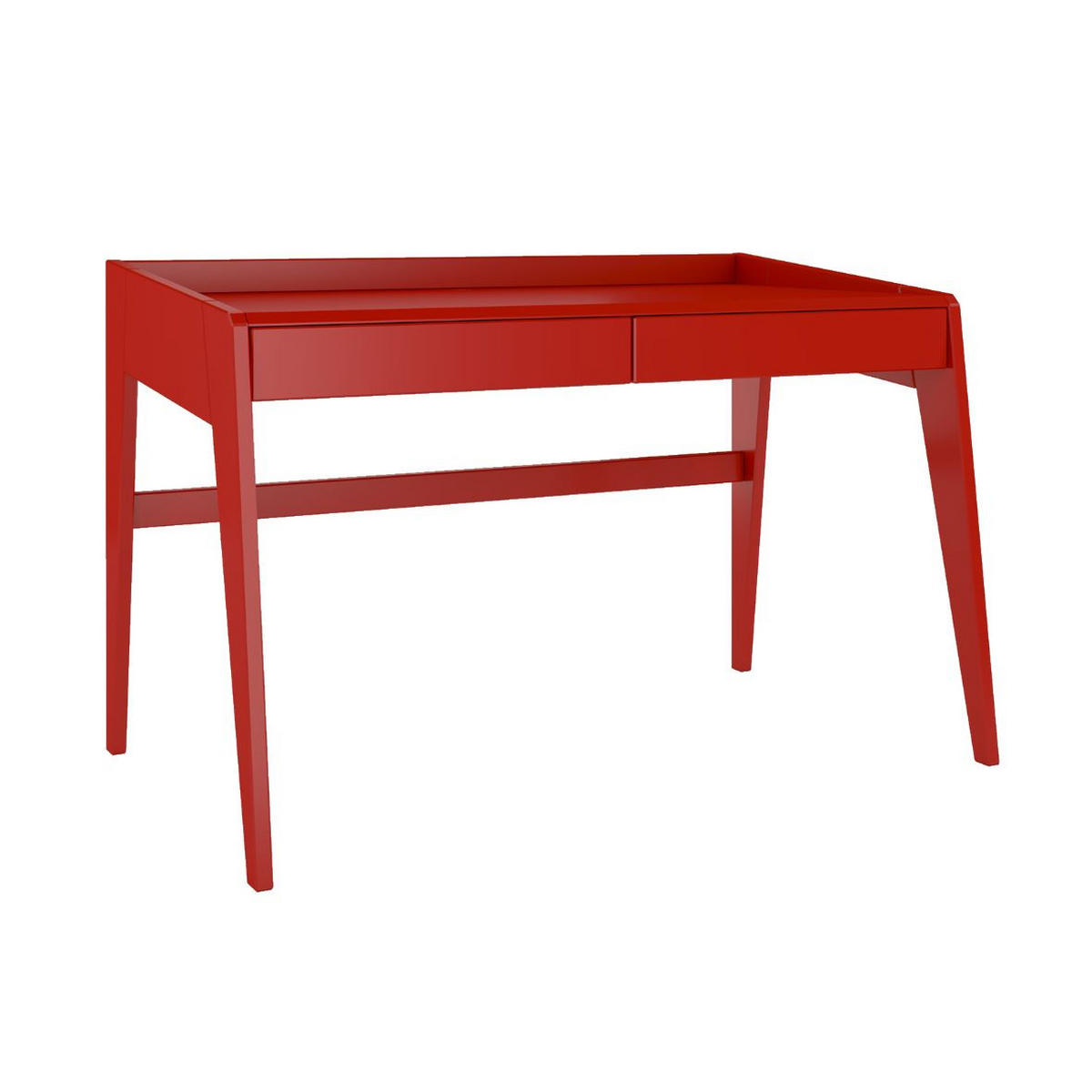 SCHREIBTISCH Lisa, 125/70/81 cm in Rot, Buchenholz - Rot, Holz/Buchenholz (70/125/81cm) - Visby