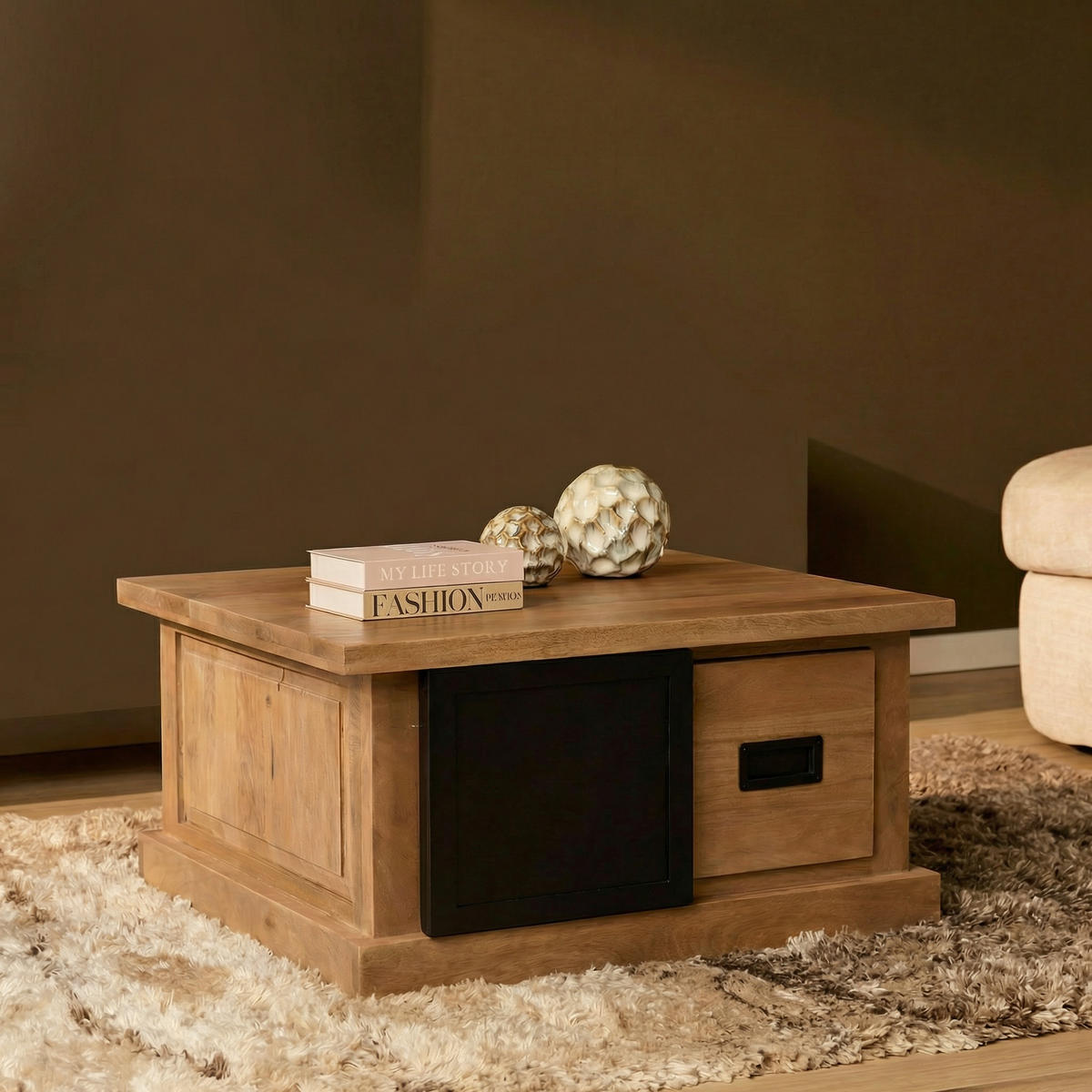 COUCHTISCH Noa Braun 80/80/45 cm - Braun, Holz (80/80/45cm) - Starfurn