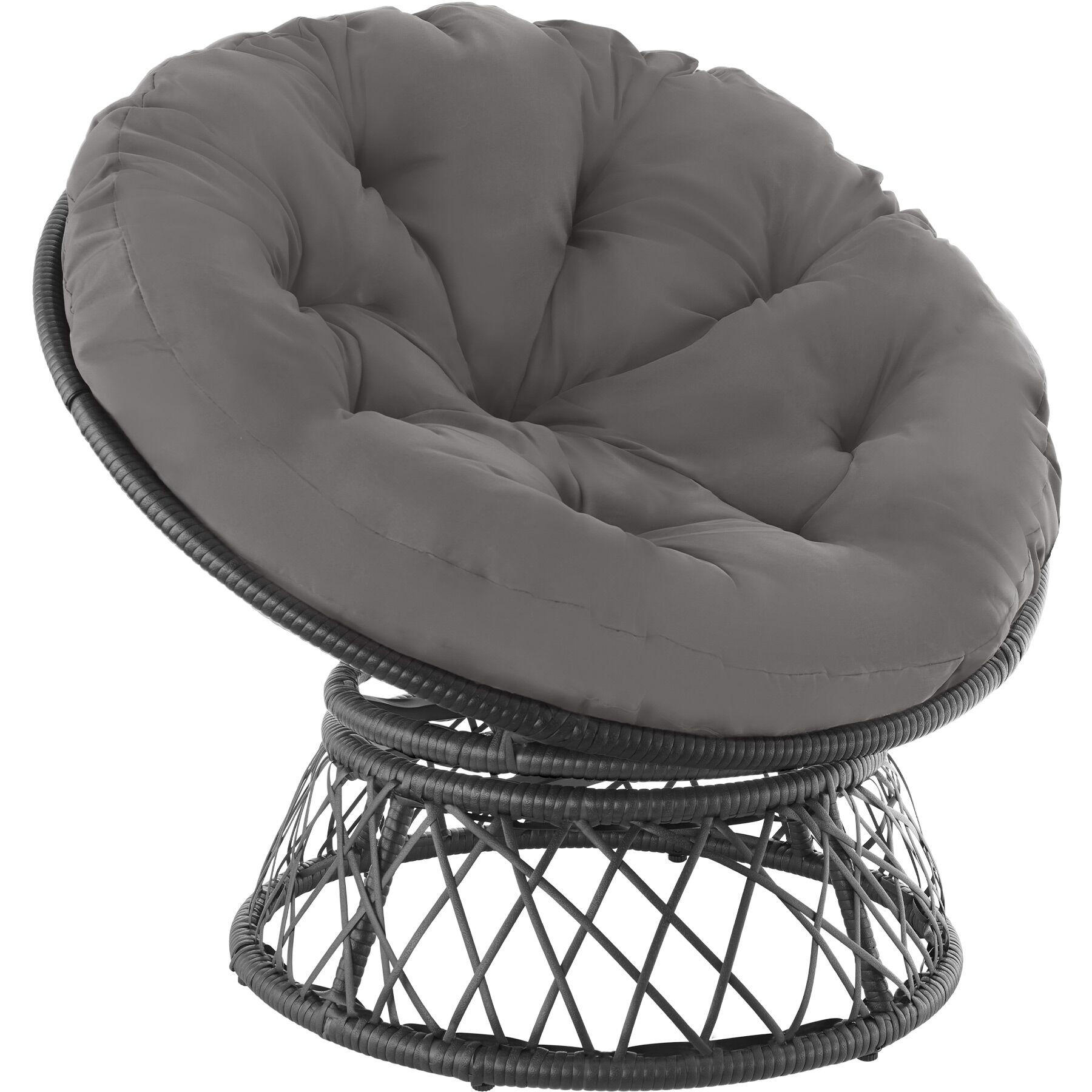 RATTANSESSEL Gargano,92 x 80 x 80,5 cm,schwarz - Schwarz, Kunststoff (80/80.5/92cm) - tectake