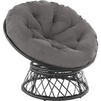 RATTANSESSEL Gargano,92 x 80 x 80,5 cm,schwarz - Schwarz, Kunststoff (80/80.5/92cm) - tectake