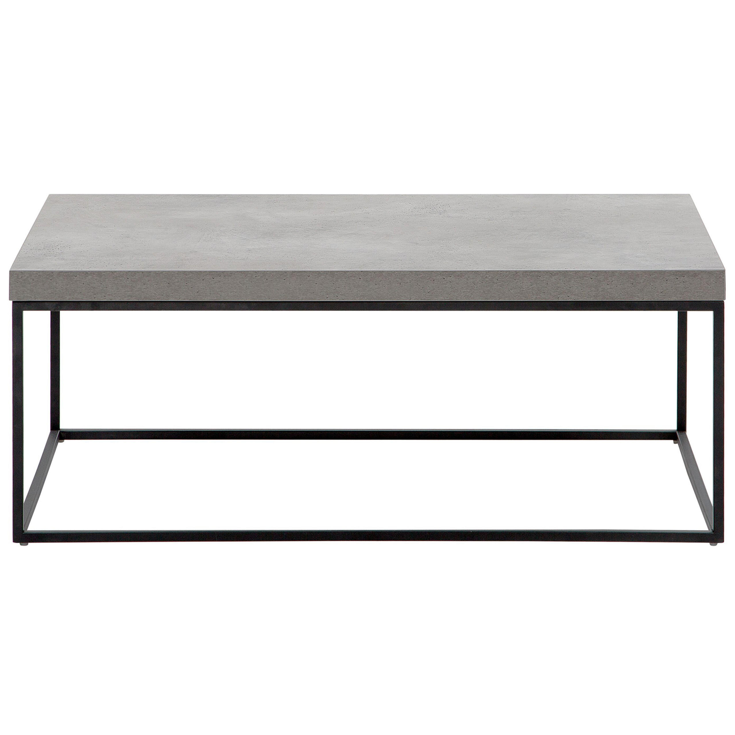 COUCHTISCH Betonoptik/schwarz 100/60/40 cm Delano - Schwarz/Grau, Holzwerkstoff (60/100/40cm) - Beliani
