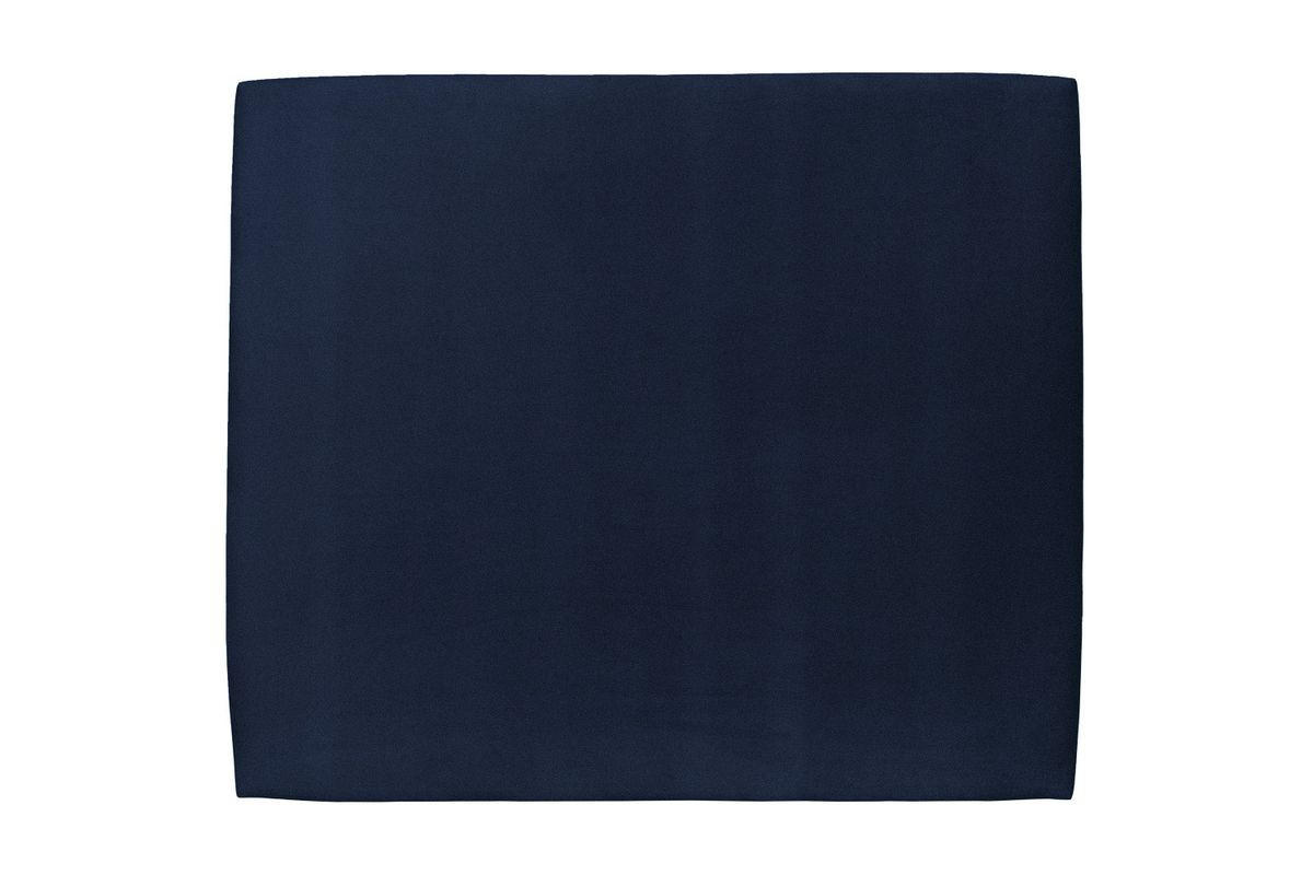 KOPFTEIL gepolstertes – ozeanblauer Samtstoff - 200 cm - Beige/Dunkelblau, Karton/Holz (200/120/10cm) - Sommeil de Plomb