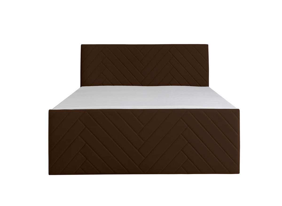 BOXSPRINGBETT NOVA mit Topper und Bettkasten, Braun, 200x200 cm - Braun, Textil (200/200cm) - KS Home Concept