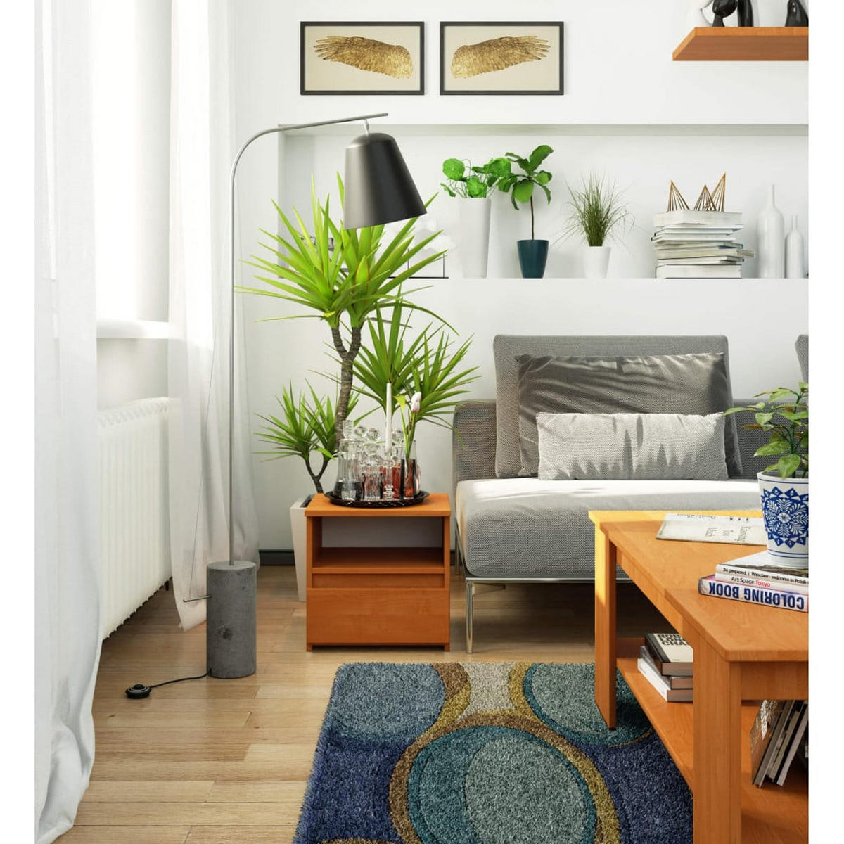 NACHTTISCH Erlefarben 40/40/35 - Erlefarben, Holzwerkstoff (40/40/35cm) - RAUMHIRSCH FURNITURE