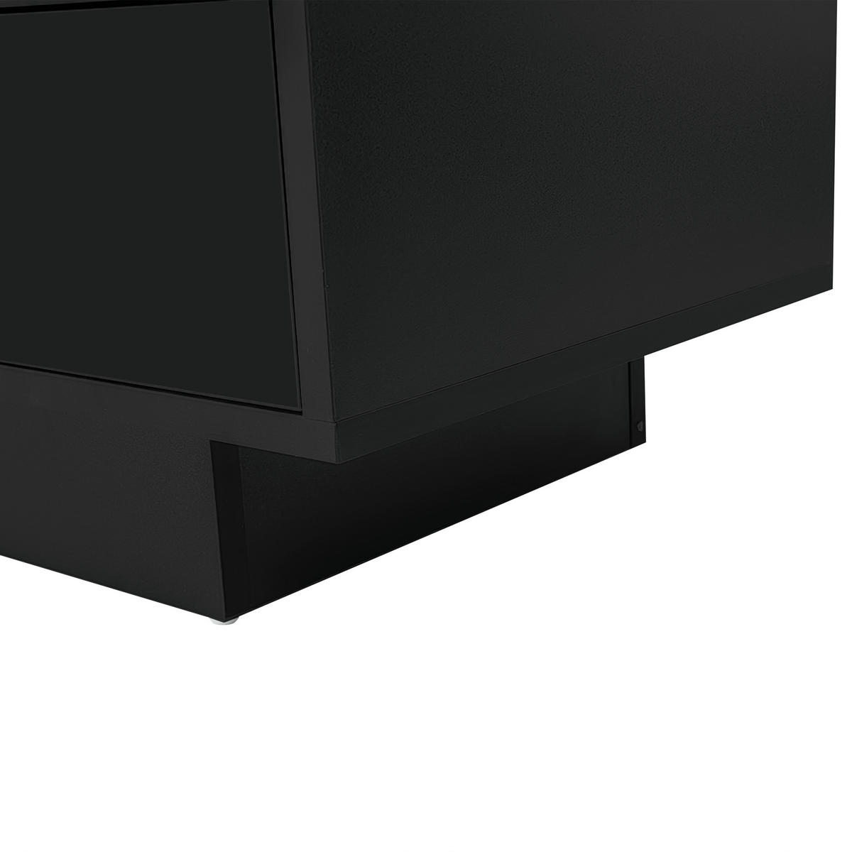 TV-LOWBOARD Glasfächer Schwarz 160/38/50.5 cm - Schwarz, Holz (160/50.5/38cm) - PANGIVO