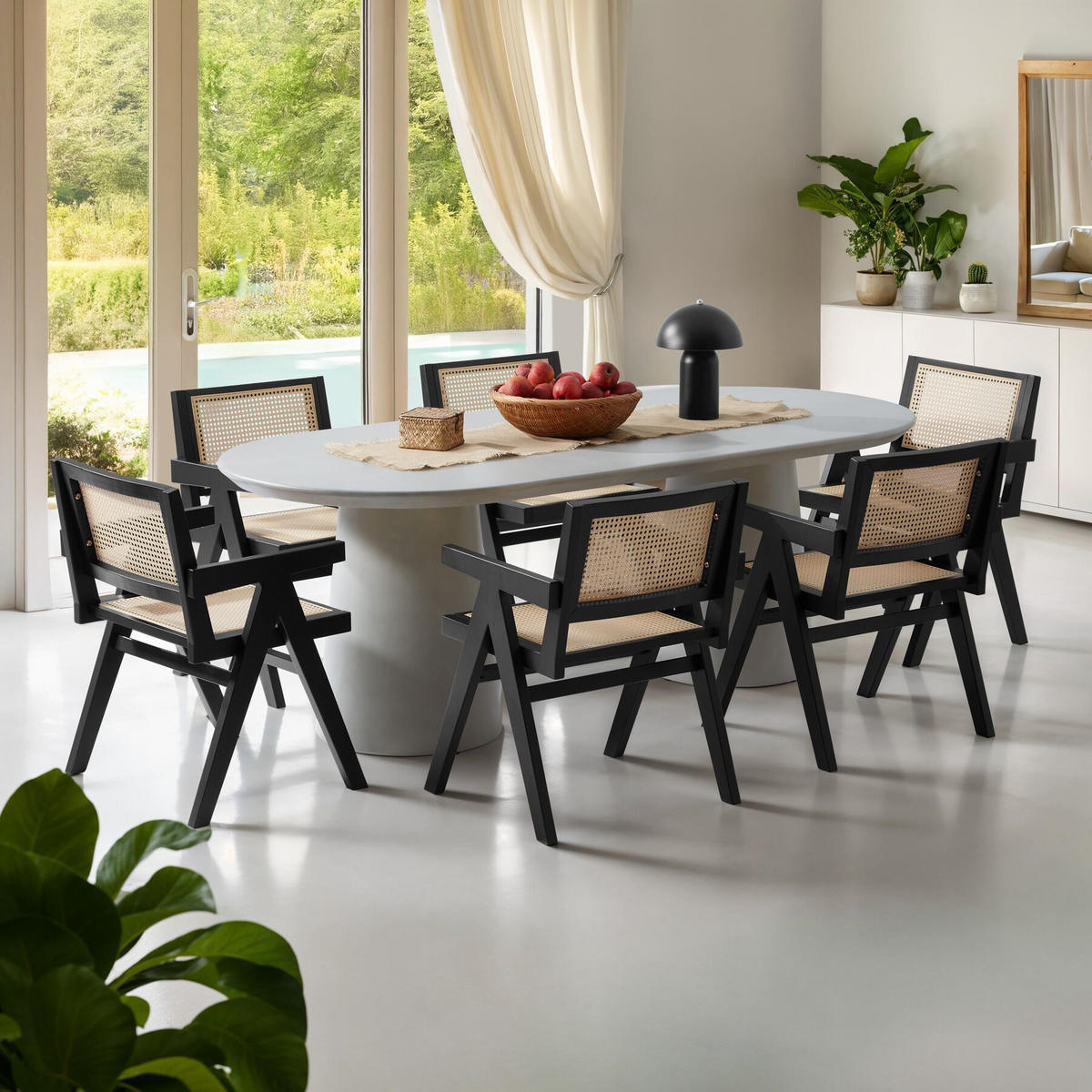 ARMLEHNSTUHL 4er Set Lissy,59 x 56,5 x 82,5 cm, Belastbarkeit 120 kg,schwarz - Schwarz, Holz (59.5/82.5/56.5cm) - tectake