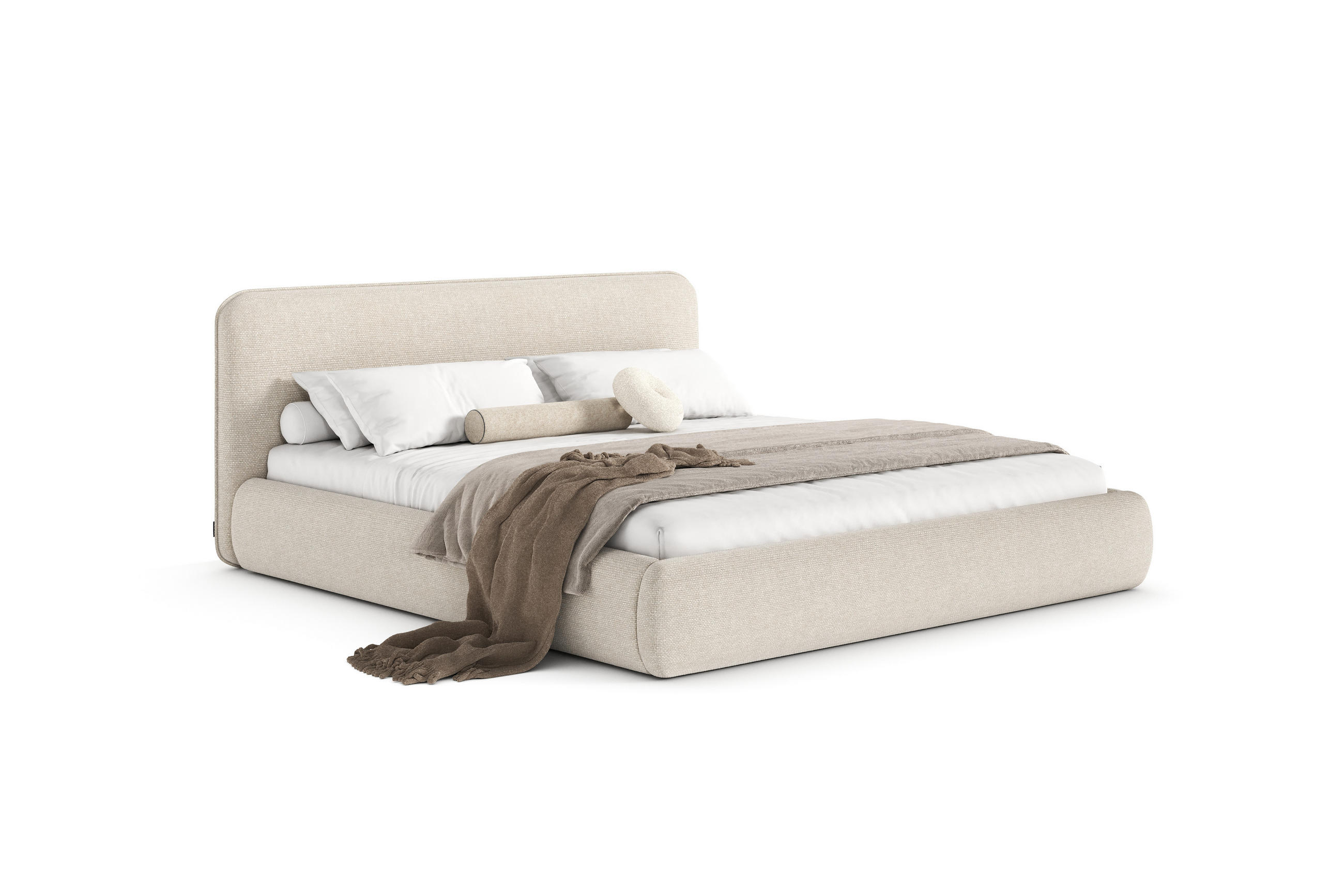 POLSTERBETT ODETTE mit Bettkasten, Beige Storm 02 - 160x200 cm - Kaschmir/Beige, Holz/Textil (160/200cm) - mybed.