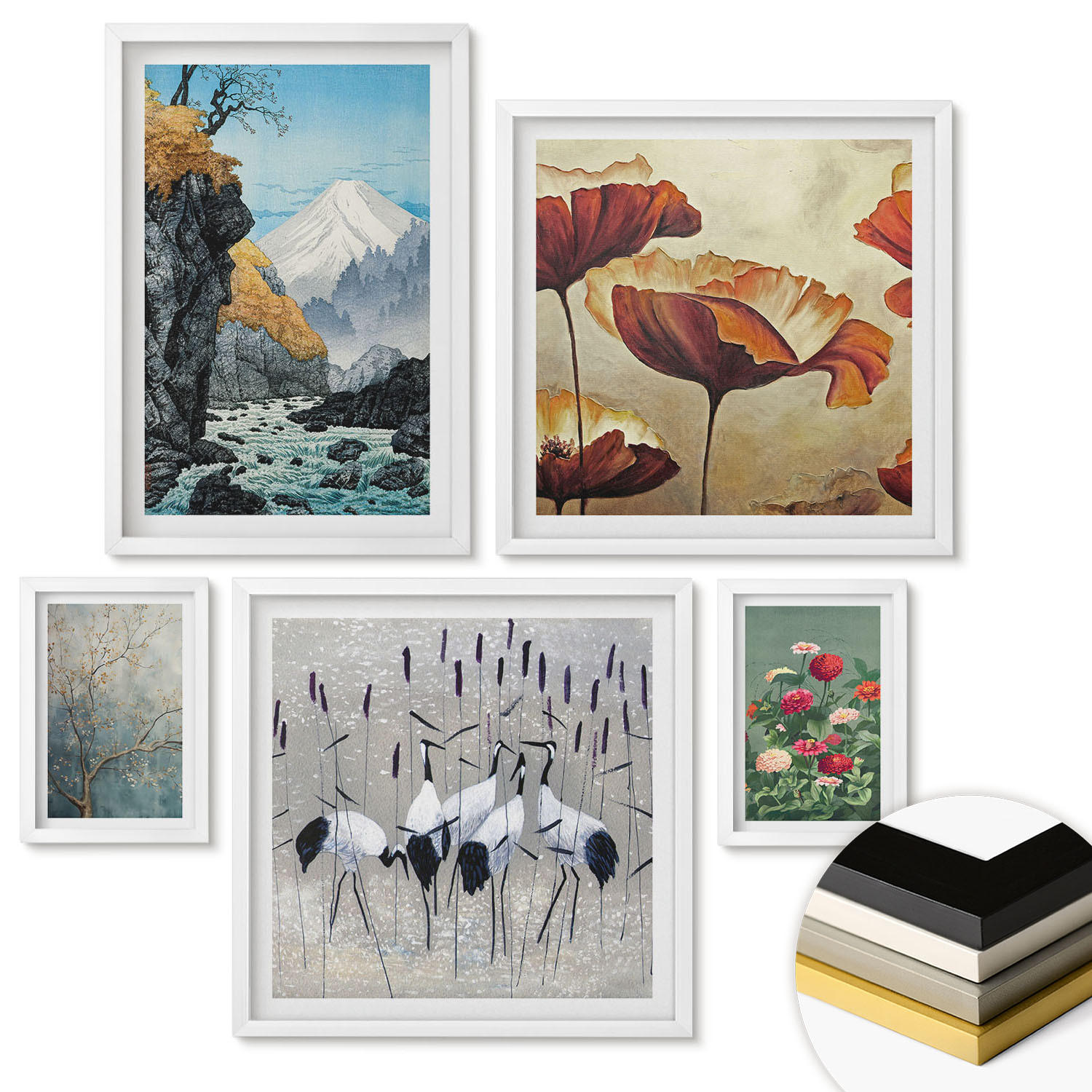 ArtPrintCave Wandbilder Weiß 40x60 cm