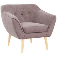 SESSEL Pirs 1 Sitzer Strukture Rosa - Rosa/Braun, Holz/Textil (80/75/74cm) - MKS