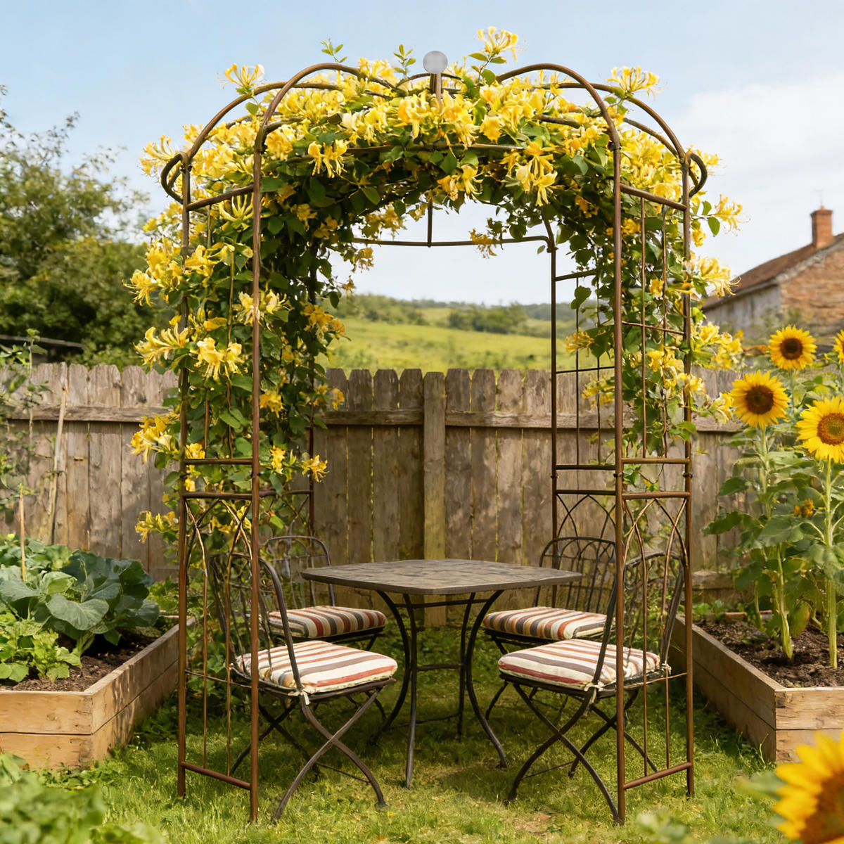 ROSENPAVILLON - Kupferfarben, Metall (211/275/211cm) - Relaxdays