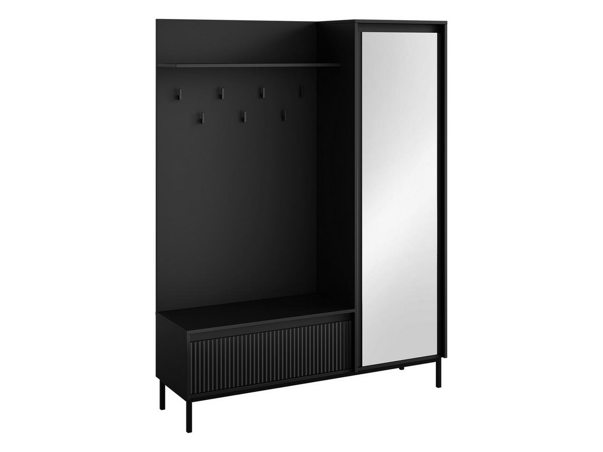 GARDEROBE-SET Ozmi 1D1K - Schwarz, Holzwerkstoff/Metall (135/180/40cm) - MIRJAN24