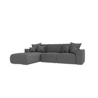 ECKSOFA GUSTO Strukturstoff Anthrazit Links inkl. Schlaffunktion - Chromfarben/Anthrazit, Kunststoff/Textil (194/295cm) - 99rooms