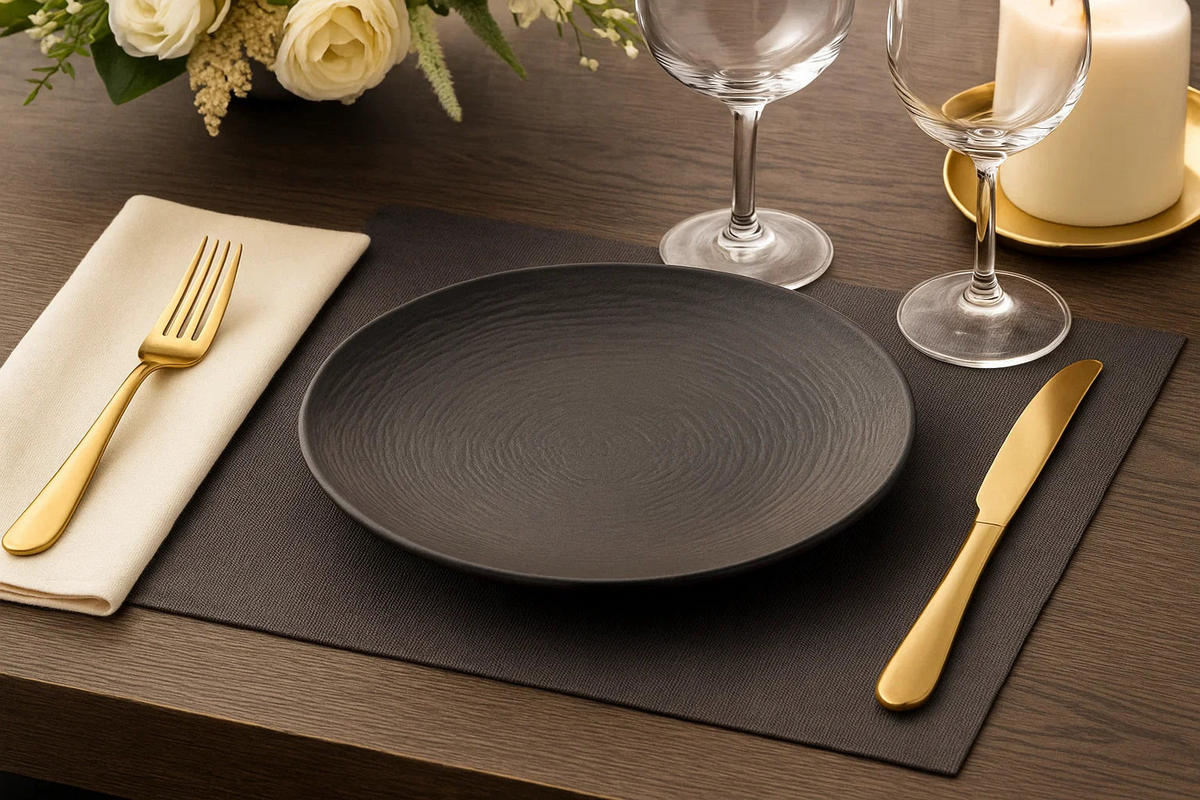 COSY & Trendy Frühstücksteller / Dessertteller Merio ø 20 cm - 6 Stück - Schwarz, Keramik (20/20/3cm) - Cosy & Trendy