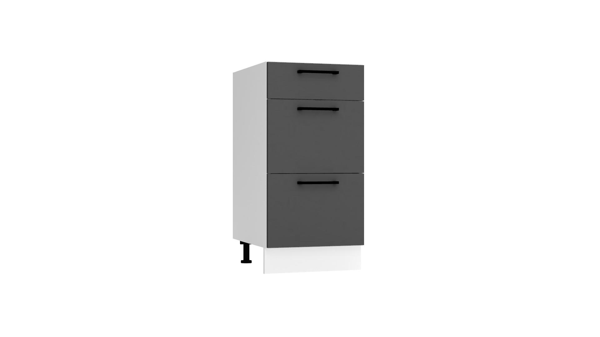 UNTERSCHRANK D40S3 - Morvex - 3 Schubladen für effiziente Organisation - Anthrazit, Holz/Metall (40/82/52.4cm) - ROYAL24_MARKT