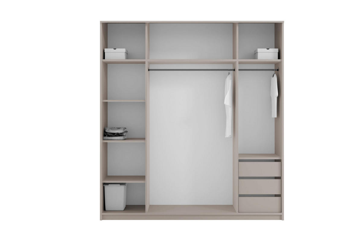 KLEIDERSCHRANK CORTINA - Beige, Holzwerkstoff (200/216/60cm) - Meblini