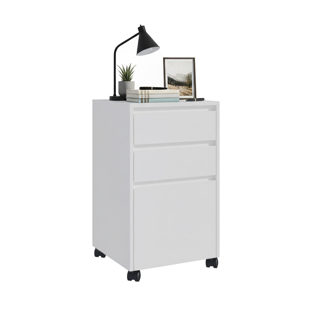 ROLLCONTAINER - Weiß, Holzwerkstoff/Kunststoff (40/70/40cm) - Relaxdays