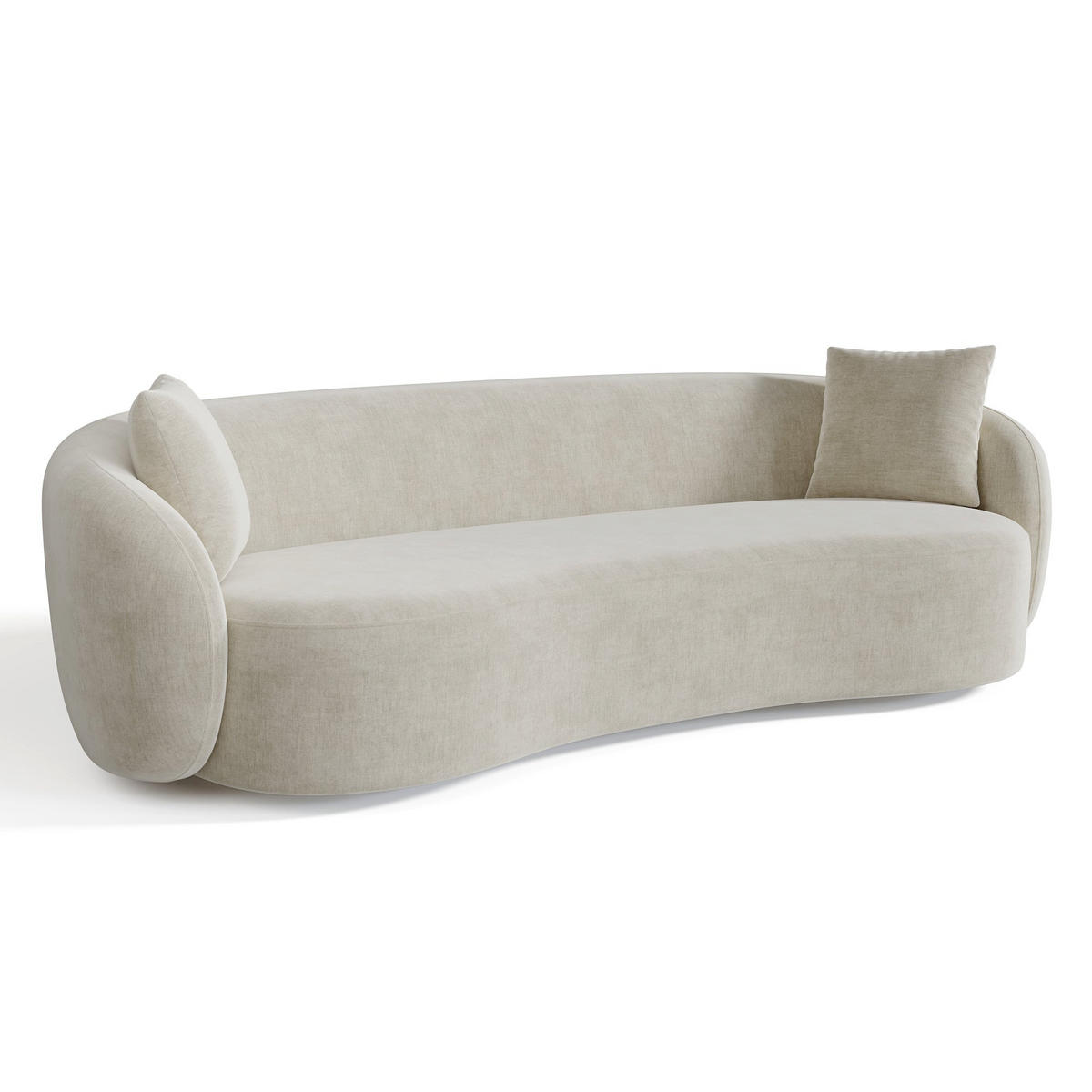 SOFA 3-Sitzer Rastergewebe mit weichem Griff Creme 210cm - Creme, Textil (210/67/96cm) - Sia Home