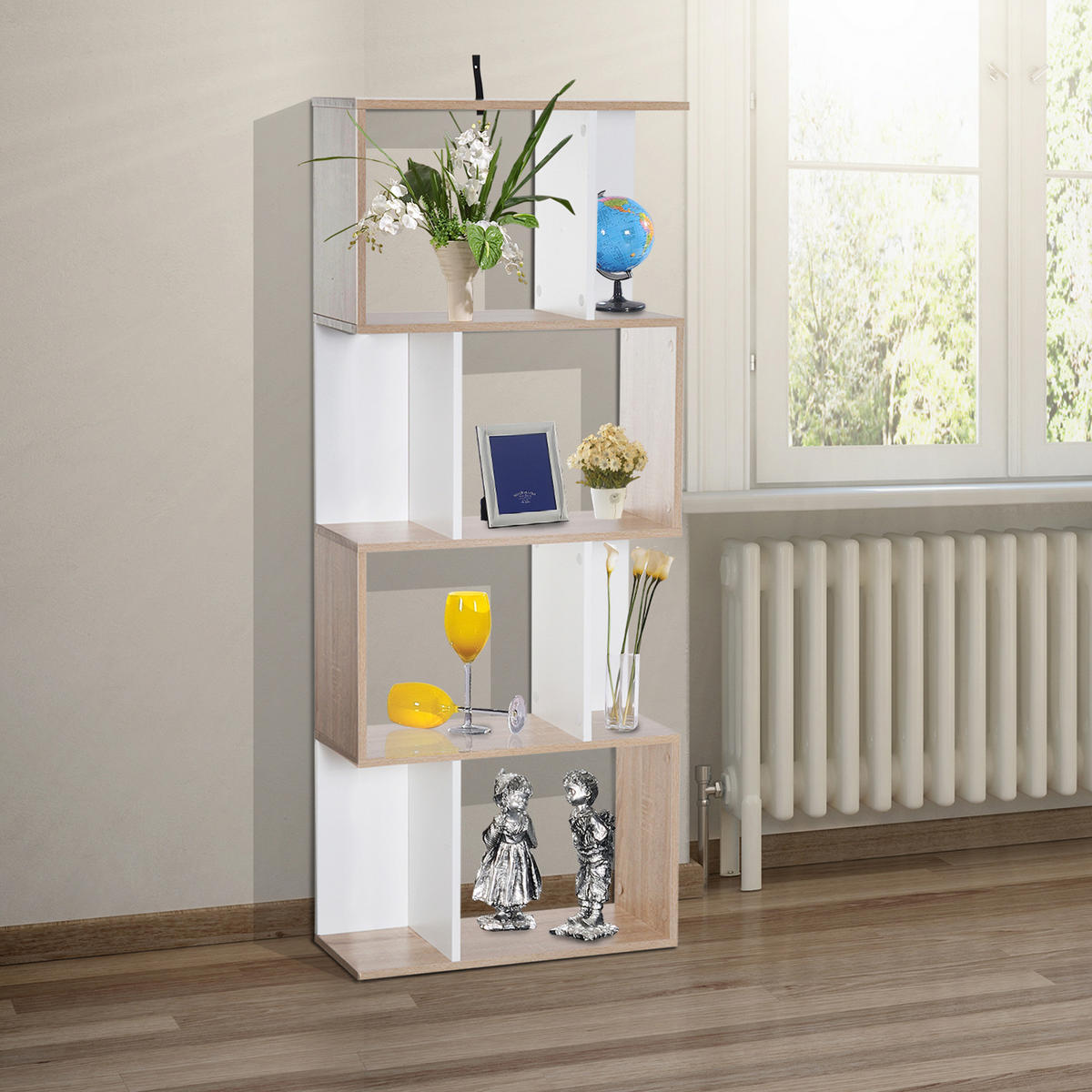 REGAL DE-15472 4 Ebenen, 60/24/148 cm Naturholz - Naturfarben, Holzwerkstoff (60/148/24cm) - ComfortXL