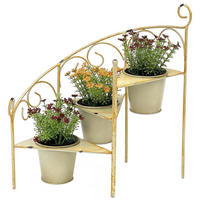 BLUMENTREPPE Metall 38 cm Blumenständer mit 3 Töpfe Gelb - Gelb, Metall (33/38/21cm) - DanDiBo
