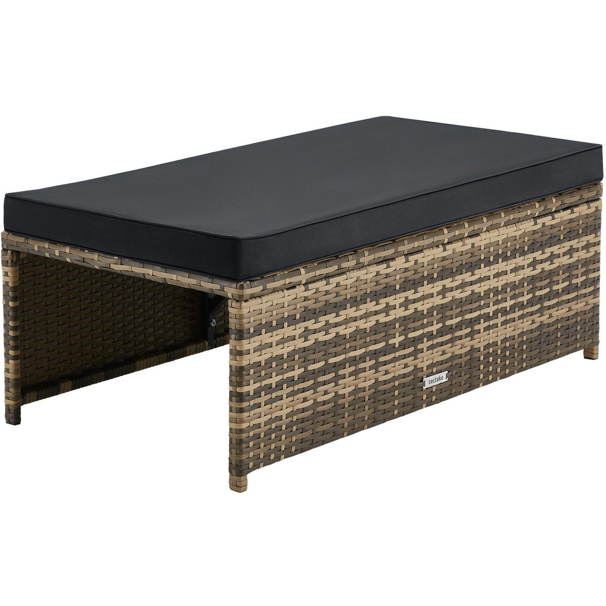 RATTANLOUNGE-SET 2-in-1 Monopoli, Sofa & Sitzgruppe, Polyrattan natur, 110 x 60 x 61,5 cm - Naturfarben, Kunststoff - tectake