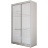 SCHWEBETÜRENSCHRANK Viva 120/216/61 kaschmir mit Lacobel-Glas - Kaschmir, Holzwerkstoff (120/216/61cm) - Beautysofa
