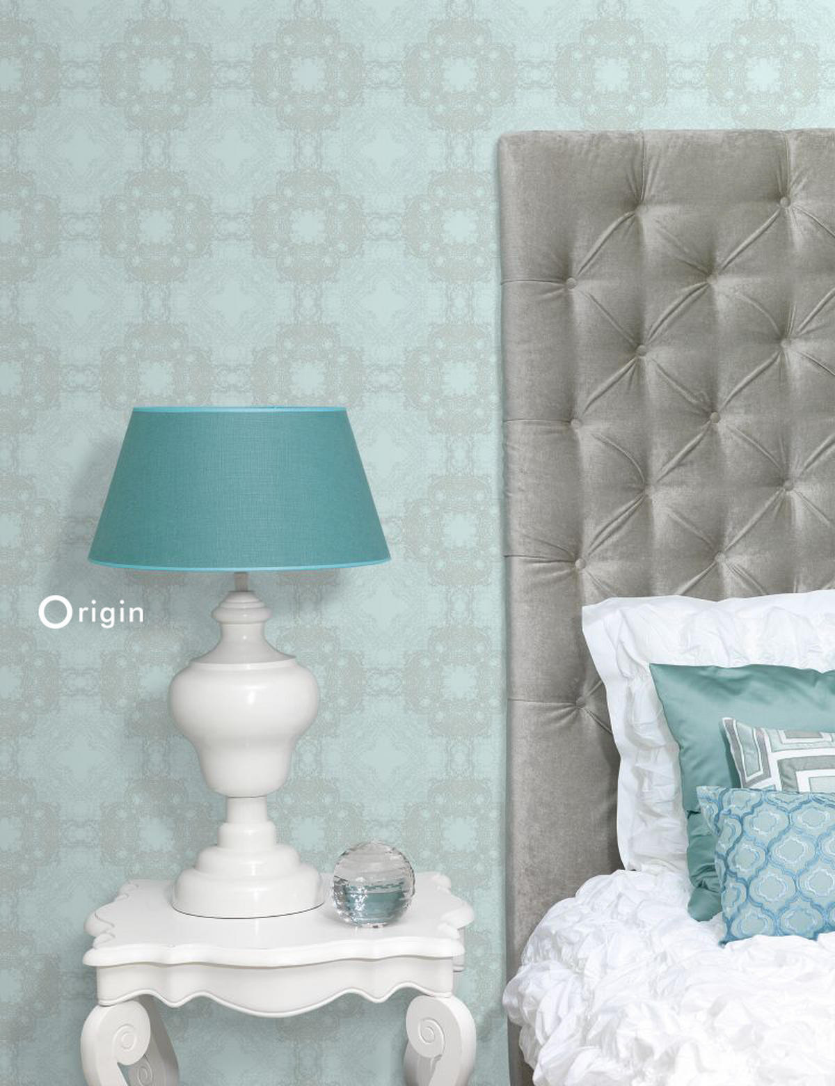 TAPETE grafische Form 53 cm x 10.05 m - Grün, Papier (53/1000cm) - Origin Wallcoverings