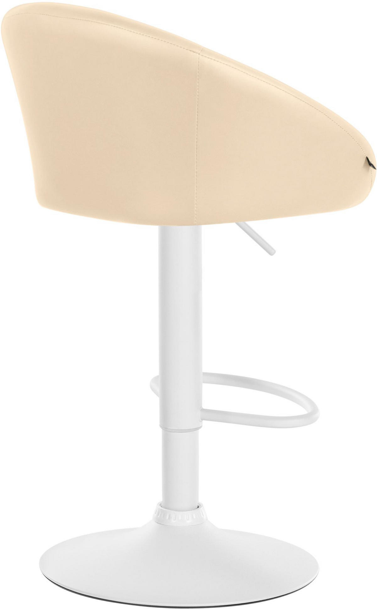 BARHOCKER OSLO Creme Kunstleder Weiß - Creme, Leder/Metall (55/86/51cm) - DELUKE