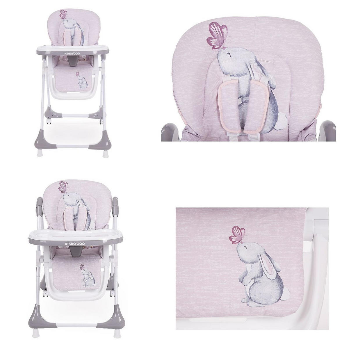 HOCHSTUHL Sweet rosa Rückenlehne verstellbar, Becherfassung Tisch abnehmbar - Rosa, Kunststoff (82/104/52cm) - Kikka boo