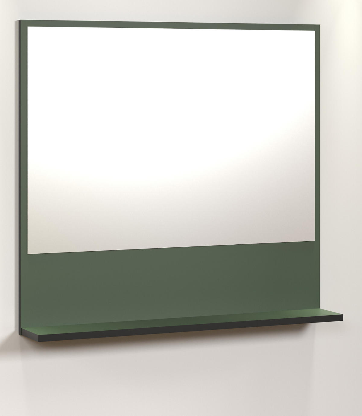 BADSPIEGEL grün 80 cm, Badezimmer Spiegel mit Ablage - Grün, Glas/Holzwerkstoff (80/74/14cm) - Top.Furn