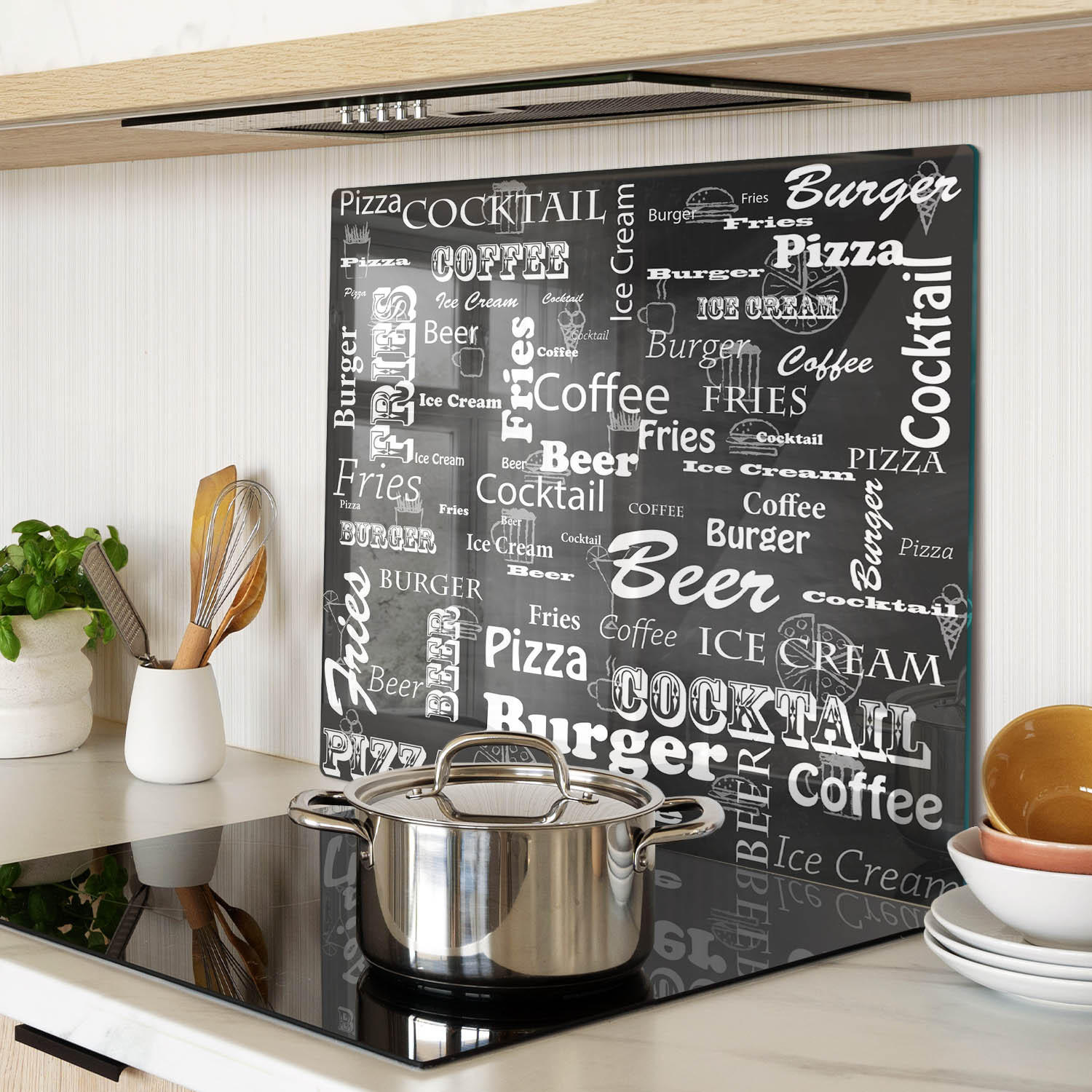 GLASPLATTE 60x52 cm Speisekarte des Restaurants - Schwarz, Glas (60/0.4/52cm) - TULUP