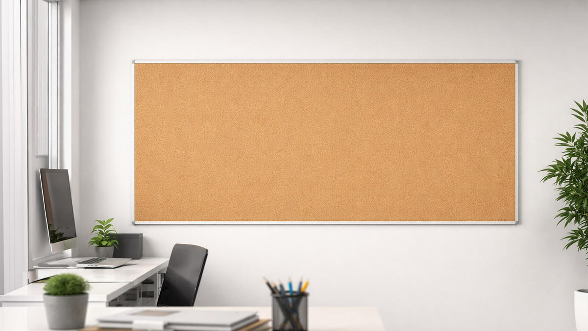 PINNWAND mit Alurahmen 250x120cm - Braun, Metall (250/120/1.6cm) - ALLboards