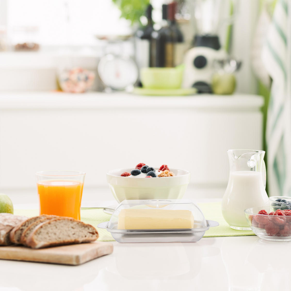 MISKA na maslo - viacfarebná, kov/plast (18/5.5/11cm) - Relaxdays