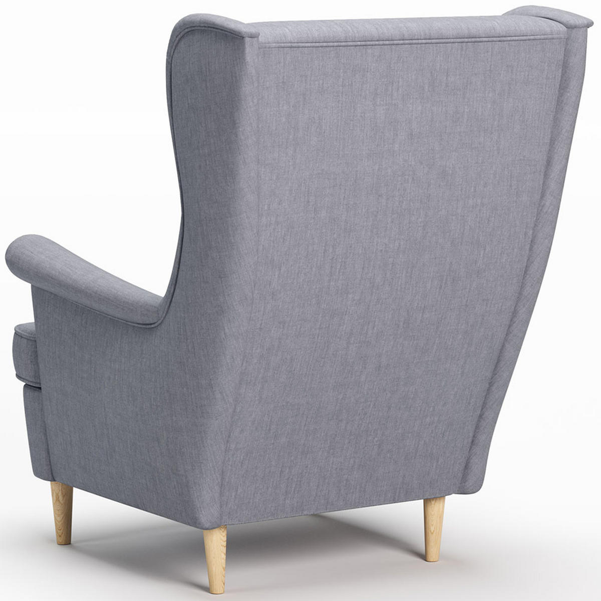 OHRENSESSEL Luno Grau Stoff ES-7 - Naturfarben/Grau, Holz/Textil (90/101/80cm) - Jana