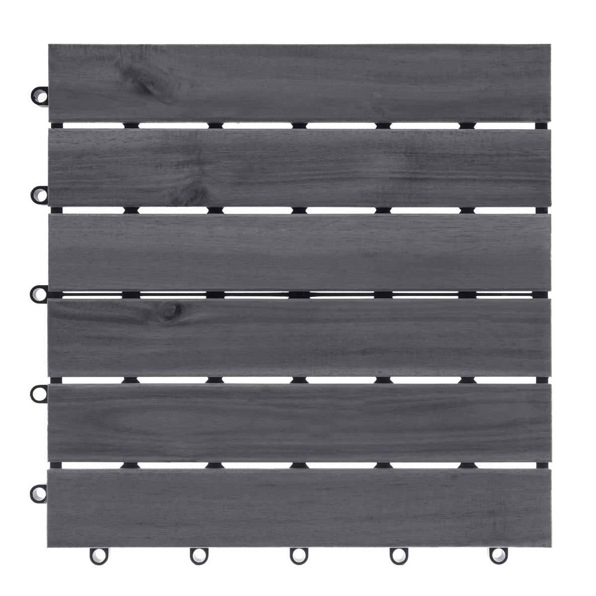 TERRASENFLIESEN 10 Stück Grau Accettura - Grau, Holz (30/30cm) - Beliani