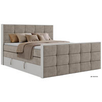 BOXSPRINGBETT ALVIT KING DUO 200/200 - Greige Stukture - Topper T25 - H3 - Greige/Schwarz, Kunststoff/Textil (200/200cm) - MKS