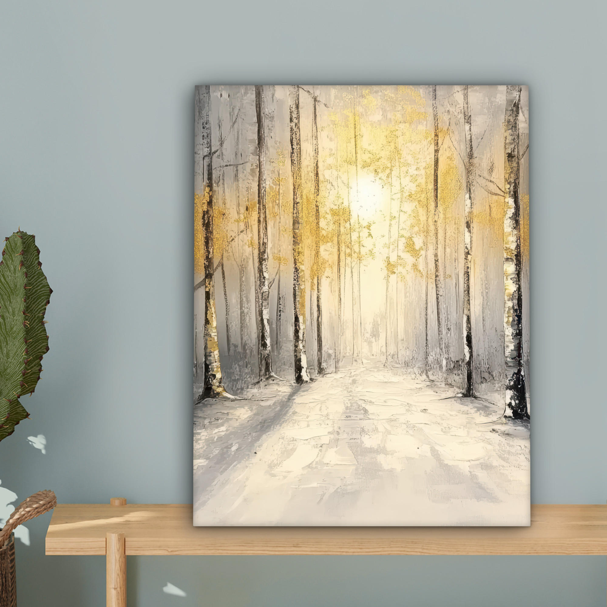 MuchoWow Leinwandbild Grau 30x40 cm