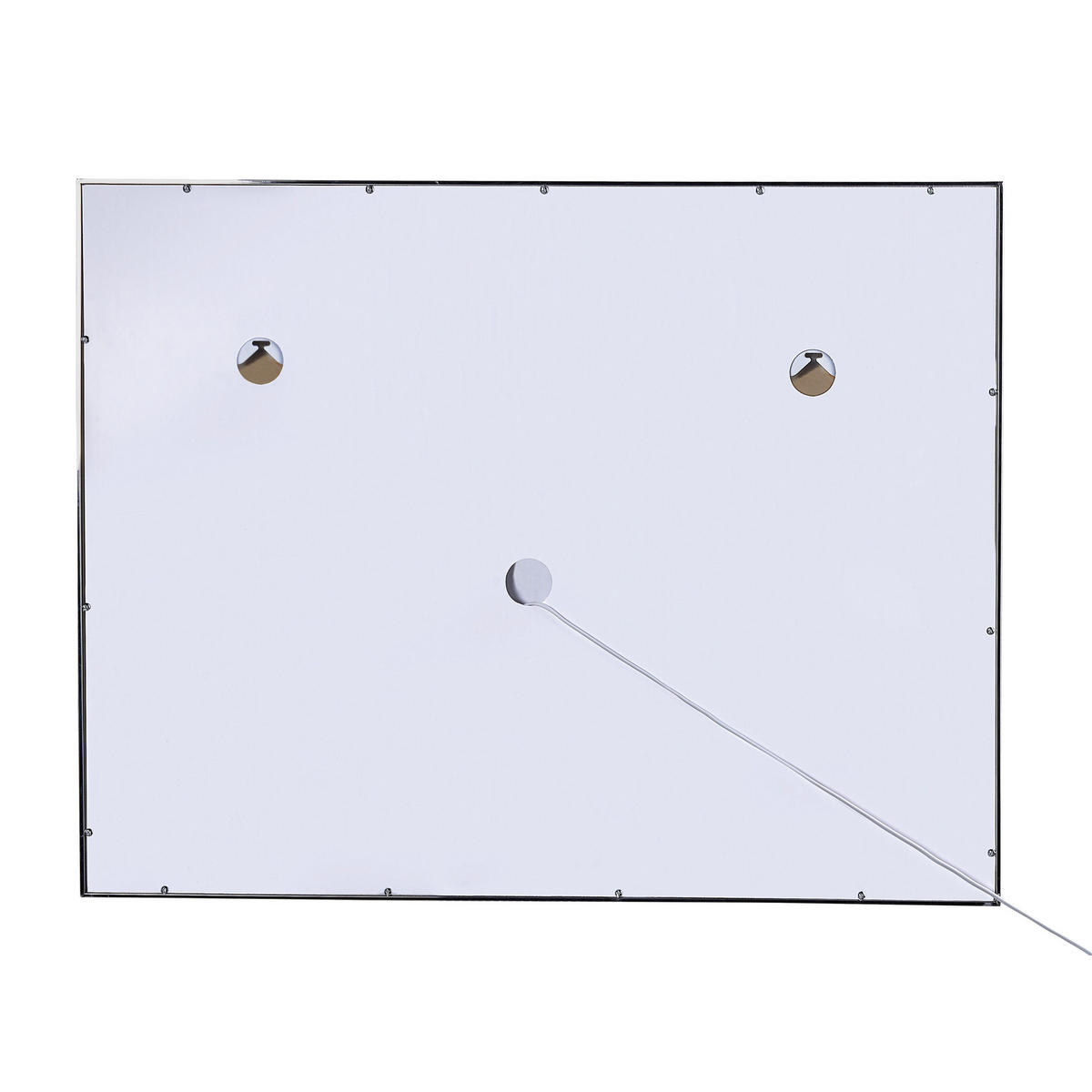 BADSPIEGEL mit LED-Beleuchtung rechteckig 90/70 cm Argens - Silberfarben, Kunststoff (90/70/4cm) - Beliani