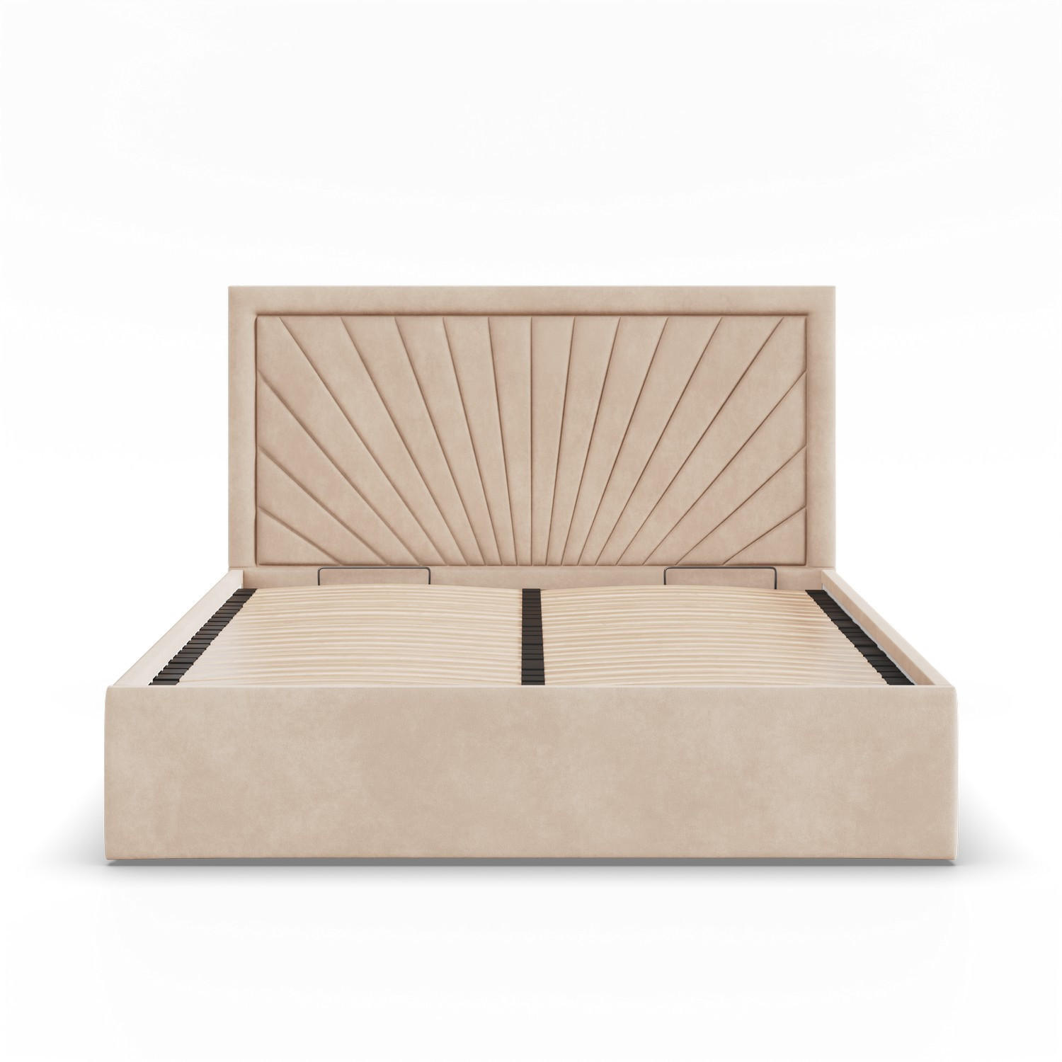 POLSTERBETT MIT KOPFTEIL 140x200 mit Bettkasten VASTO, Beige - Creme, Textil (140/200cm) - Mebligo