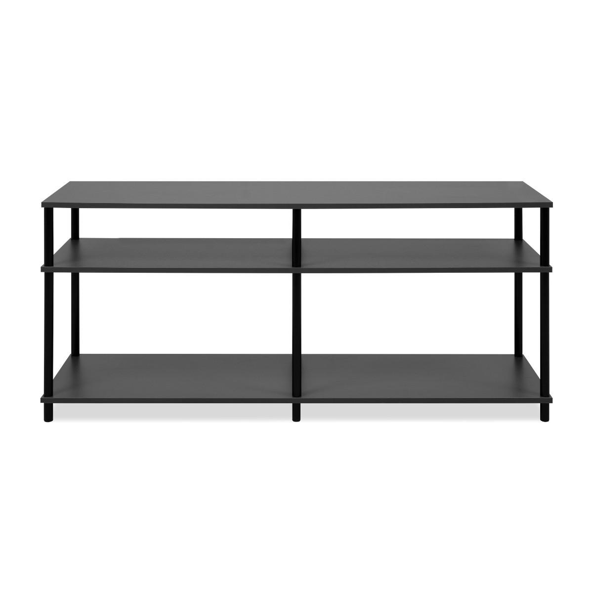 TV-MÖBEL mit 4 offenen Fächern 40/140/60 cm - Dunkelgrau, Holzwerkstoff (40/60/140cm) - Calicosy