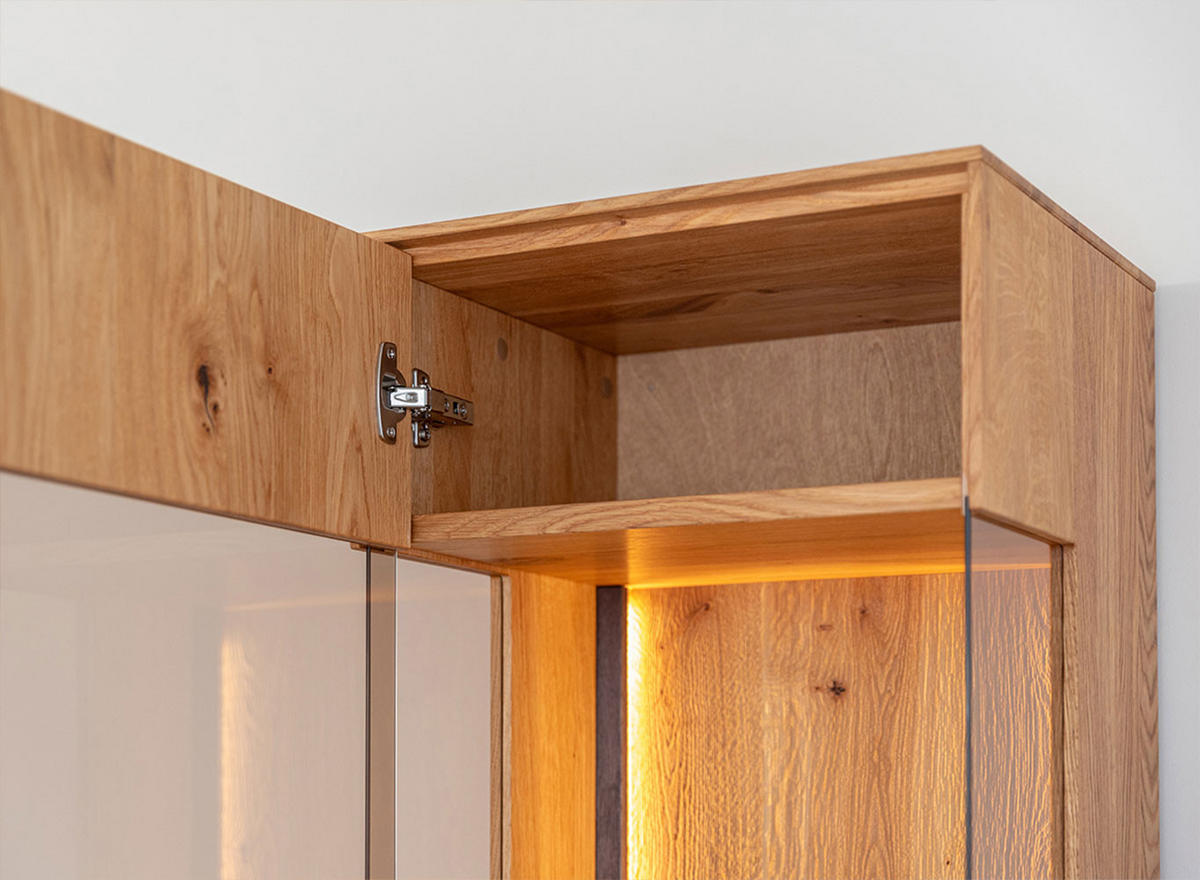 WOHNZIMMER-SET Collodi Wildeiche Natur - Sideboard 185cm - Türanschlag links - Wildeiche/Eichefarben, Holz (313/205/43.5cm) - Feldmann-Wohnen