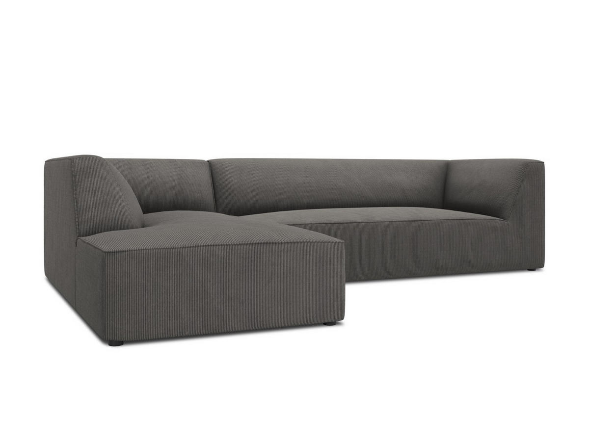 ECKSOFA links Ruby aus Cord dunkelgrau 4 Sitzplätze - Dunkelgrau, Textil (180/273cm) - Micadoni