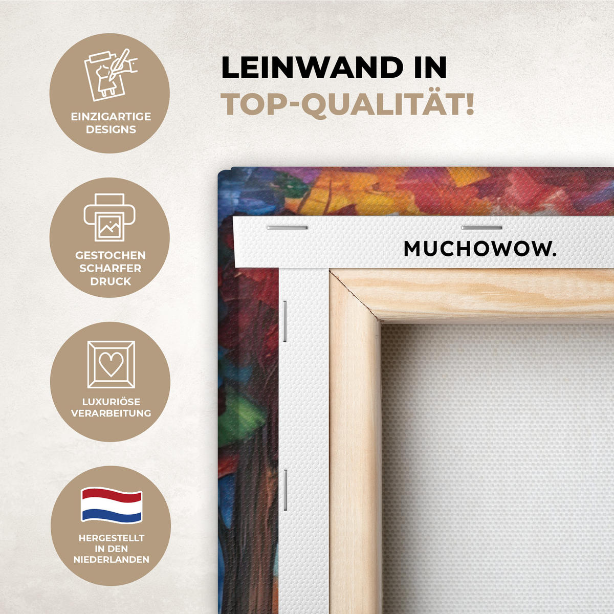 LEINWANDBILD Landschaft - Wald - Farben - Natur Wandbilder 80x60 cm - Multicolor, Textil (80/60cm) - MuchoWow