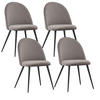 STUHL CAPO Samtbezug Metallbeine 4er Set Grau - Grau, Textil/Metall (53/84/44cm) - Albatros