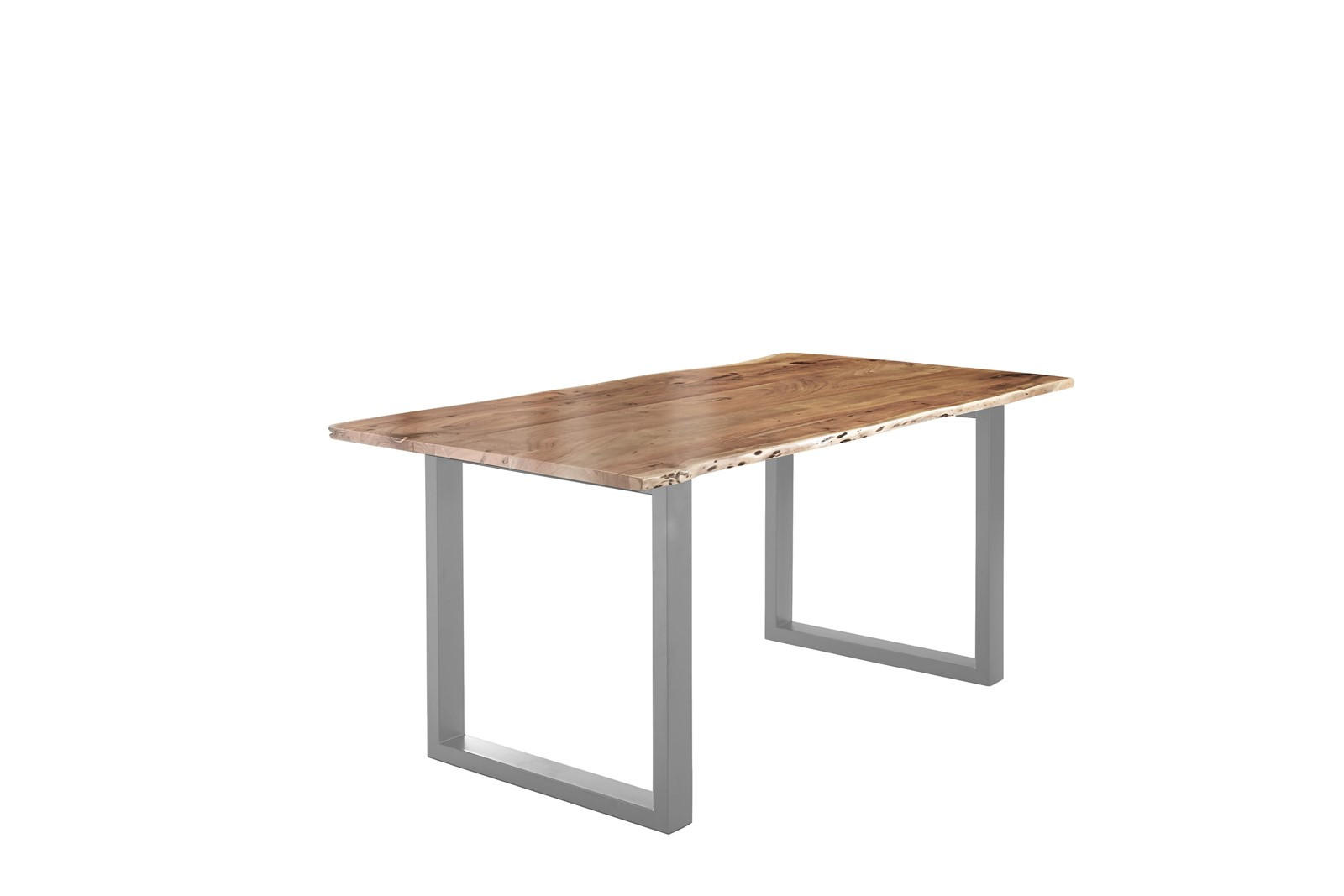 ESSTISCH LUBIN - Beige/Silberfarben, Holz/Metall (100/200/77cm) - SAM