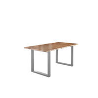 ESSTISCH LUBIN - Beige/Silberfarben, Holz/Metall (100/200/77cm) - SAM