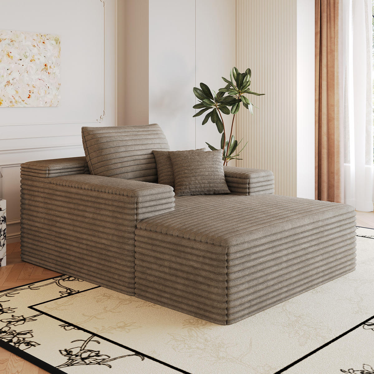 SCHLAFSOFA DE-34763 mit tiefer Sitzfläche Camel - Sandfarben, Textil (159/60/115cm) - ComfortXL