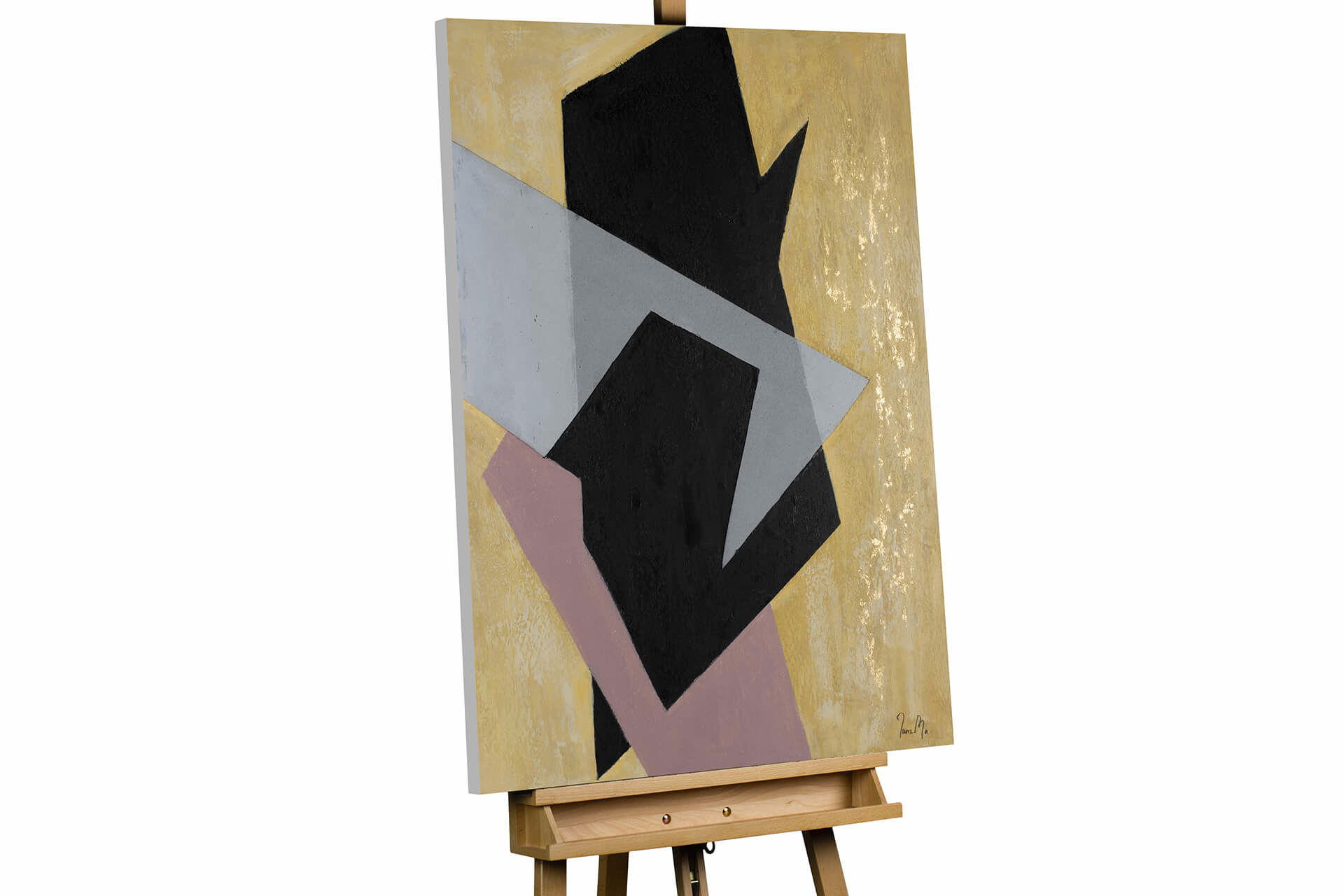ACRYLBILD HANDGEMALT 75/100 cm - Schwarz, Holz/Textil (1.8/100cm) - KUNSTLOFT