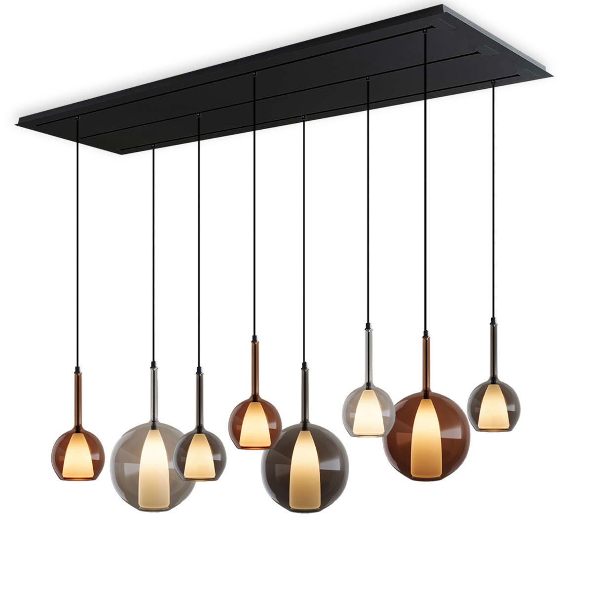 HÄNGELEUCHTE Belluna Mehrfarbig Ø 14/24cm - Multicolor, Glas (14/14/35cm) - s.luce