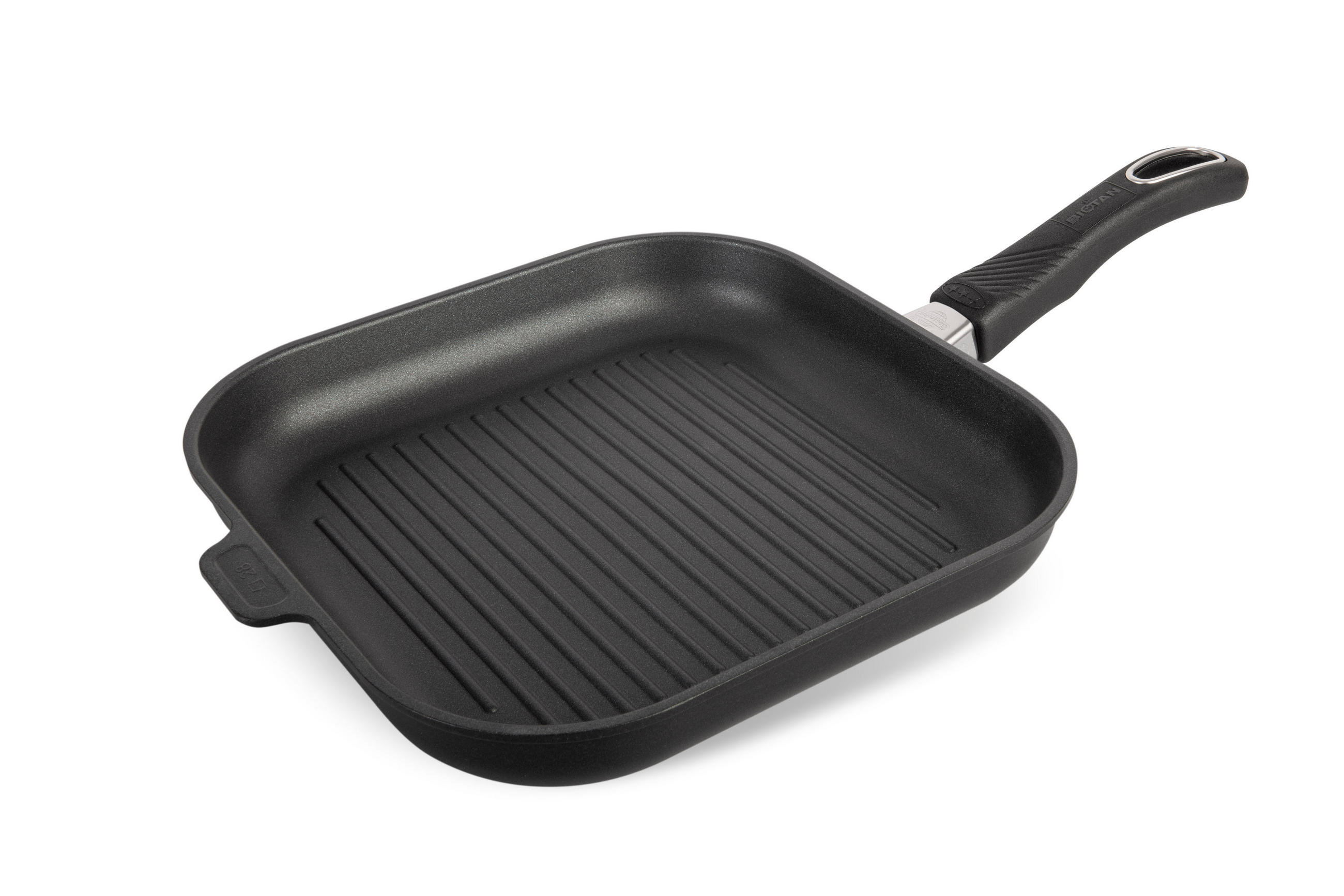 GRILLPFANNE INDUKTION 28 x 28cm - Schwarz, Kunststoff/Metall (28cm) - Gastrolux