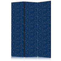 PARAVENT Einseitig Bedruckter 3-tlg 135x172 cm Sterne Weltraum Boho - Blau, Holz/Textil (135/172/3cm) - Muralo